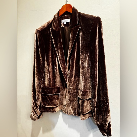 Elegant Brown Women's Coat silk blazer chocolate brown corporate fancy elegant - Picture 1 of 16